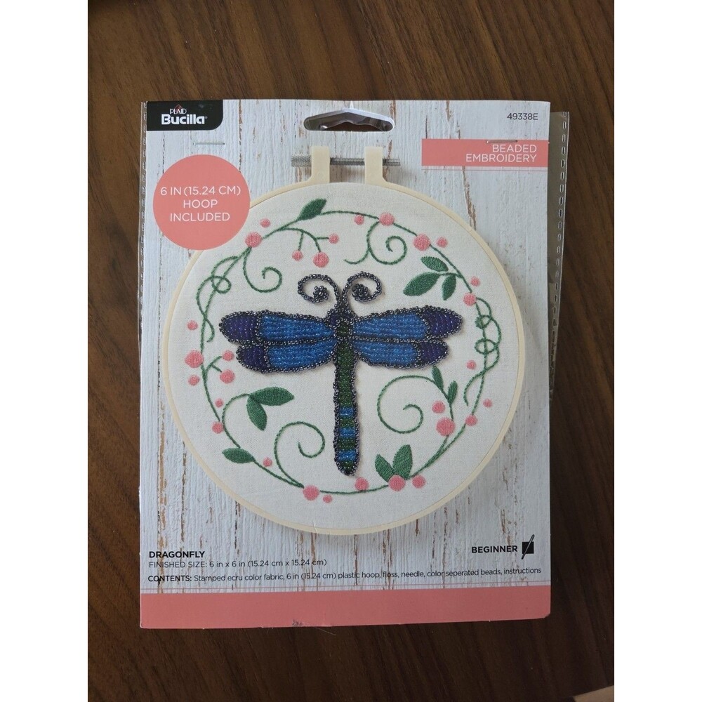 Bucilla Dragonfly Beaded Embroidery Kit